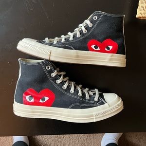 Mens size 11 Comme des Garçons x Chuck Taylor All Star Hi “play”